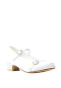 Little People Gem Heart Satin Communion Shoes, White image