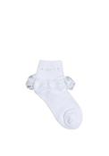 Tinkerbelle Diamante Lace Trim Communion Socks, White
