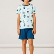 Name It Boy Football Short Sleeve Night Set, Clearwater