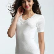 White Swan Brushed Thermal Short Sleeve Top, Ivory image