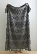 Pineapple Elephant Kabelli Geometric Tufted Throw, Charcoal