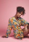 Powder Super Soft Citrus Fruits Print Summer Pyjamas, Teal Multi