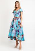 Gabriela Sanchez Vibrant Floral Midi Dress, Turquoise Multi image