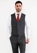 Remus Uomo Pablo Birdseye Waistcoat, Charcoal image