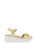 CallagHan Womens Llana Chain Wedge Sandal, Lemon image