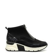 Rieker Womens Wedge Sock Zip Front Trainers, Black image