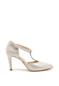 Pomares Shimmer T-Bar Court Shoes, Silver image