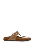 Rohde Womens Leather T-Bar Sandals, Natural image