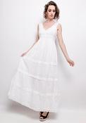 Seventy1 One Size Crochet Maxi Smock Dress, White image