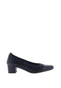 Softmode Ella Leopard Print Block Heel Shoes, Navy image