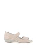 Suave Womens Yolanda Leather Velcro Strap Sandals, Cream image