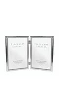 Tipperary Crystal Beaded Edge Double Photo Frame, 4x6in image