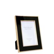 Tipperary Crystal Black Enamel Photo Frame, 4x6in