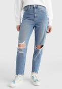 Tommy Jeans Womens Ultra High Mom Jeans, Medium Denim Blue