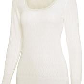 White Swan Brushed Thermal Long Sleeve Top, White image
