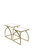 WJ Sampson Set of 2 Gold Nest Mirrored Tables image