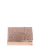 Glamour Ava Diamante Shimmer Clutch Bag, Rose Gold image