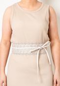 Seventy1 Wide Lace Wrap Around Waist Belt, Taupe image