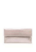 Pomares Shimmer Leather Envelope Clutch Bag, Pink image
