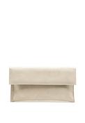 Pomares Textured Shimmer Leather Clutch Bag, Champagne image