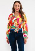 Seventy1 Knot Waist Crop Shirt, Multi image