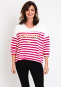 The Serafina Collection One Size Batwing Top, Cerise Pink