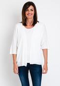 The Serafina Collection One Size Batwing Open Fine Cardigan, White