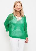Seventy1 One Size Crochet Star Knit Jumper, Green image