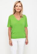 Seventy1 One Size V Neck Fine Knit Top, Green image