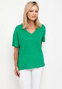 Seventy1 One Size V Neck Linen T-Shirt, Green image