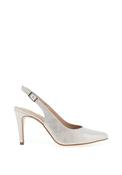 Zany Shimmer Sling Back Court Shoes, Silver image