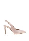 Zany Shimmer Leather Sling Back Court Shoes, Pink image