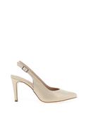 Zany Shimmer Sling Back Court Shoes, Gold image