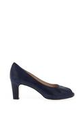 Zany Shimmer Peep Toe Heeled Shoes, Navy image