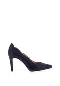Zany Scalloped Pointed Toe Court Shoes, Navy image