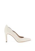 Zany Leather Scalloped Edge Court Shoes, White image