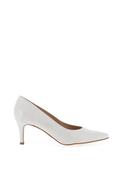 Zany Pebbled Glitter Pointed Toe Heeled Shoe, Silver image