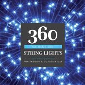 360 Ice Blue Multifunction String Lights with Green Cable image