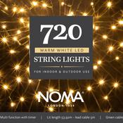 720 Warm White Multifunction String Lights with Green Cable