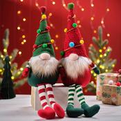 Christmas Shelf Sitting Bright Gonk with Pom Poms &amp; Long Legs image