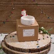 Christmas Tiny World Ceramic 3D Holly Jolly Santa Candle Holder image