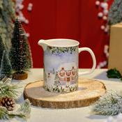 Christmas Cottage Scene Ceramic Jug image