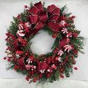 30" Jolly Candy Mixed Ribbon Wreath image