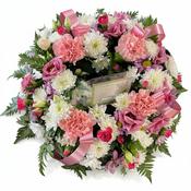 Softly Remembered Pink Grave Wreath