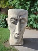 Large Pot with Face Concrete Ornament 40cm