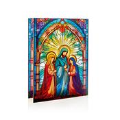 LED Nativity Scene Stained Glass for Table Top Double Sided image