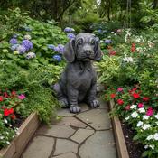 Large Puppy Concrete Ornament image
