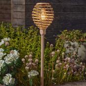 Lumina Faux Rattan Solar Stake Light Natural