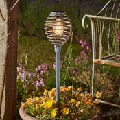 Lumina Faux Rattan Solar Stake Light Slate