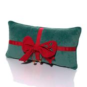 Merry Little Bows Fabric Bow Cushion with Bells image